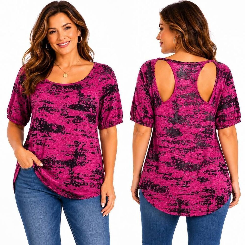 Maurices Pink Burnout Open Back Top Medium